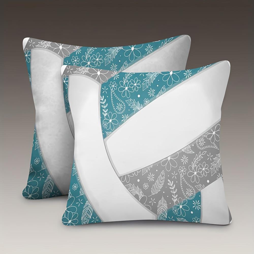 Pillowcase With Two-Tone Chic Designcushion Covers, Zippered, Decorative Pillowcases, 45X45 Cover Sleeves