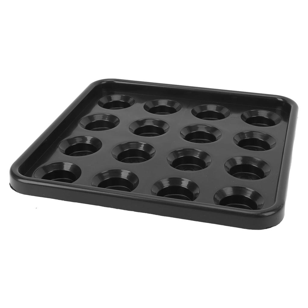 Pool Ball Carrying Tray for 16 Balls Plastic Billiard Ball Storage Tray Holder for Snooker Billiard Pool Table Black