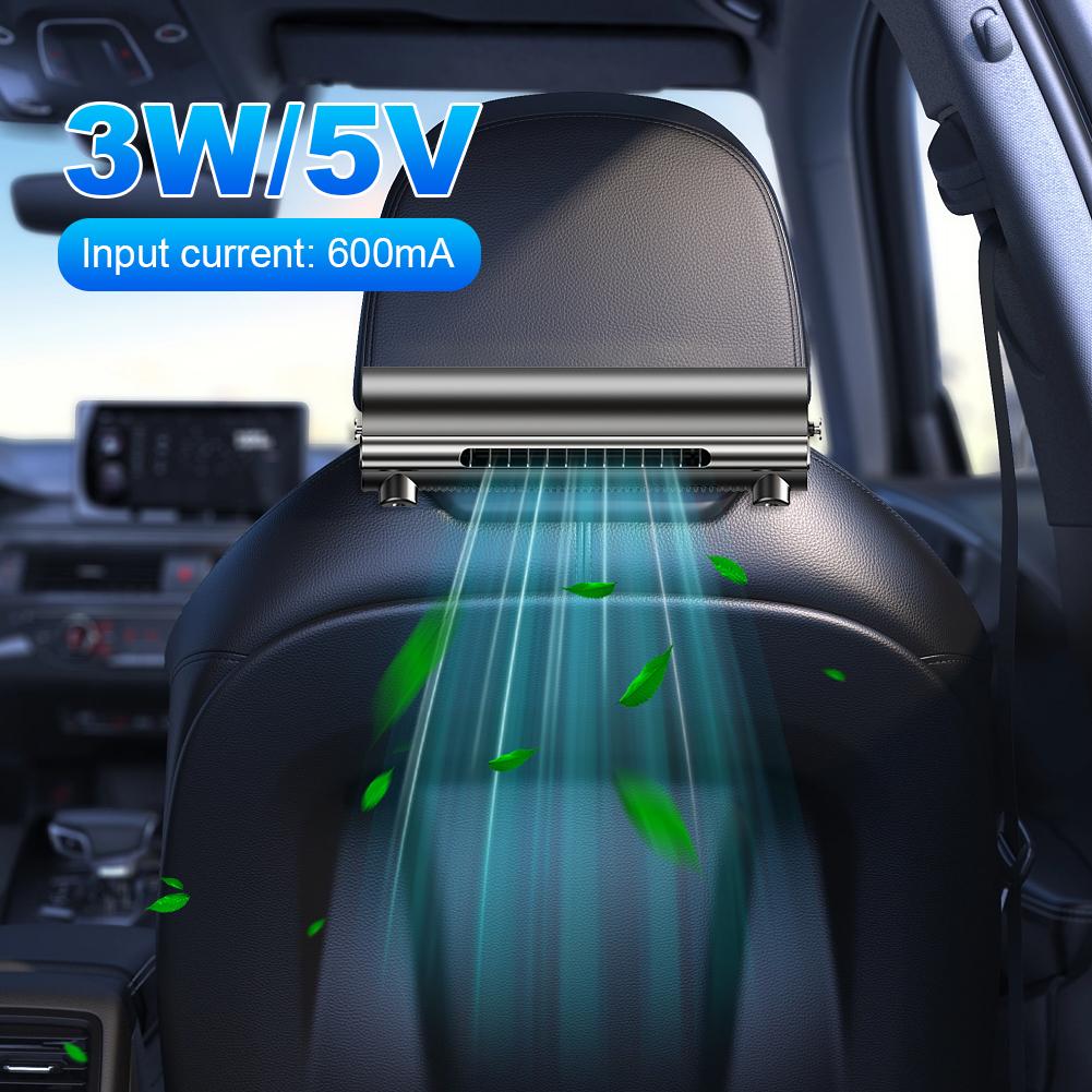 Car Seat Cooling Fan 3-Speed Strong Wind Cooler USB Powered Car Headrest Cooling Air Fan Car Interior Strong Wind Cooler