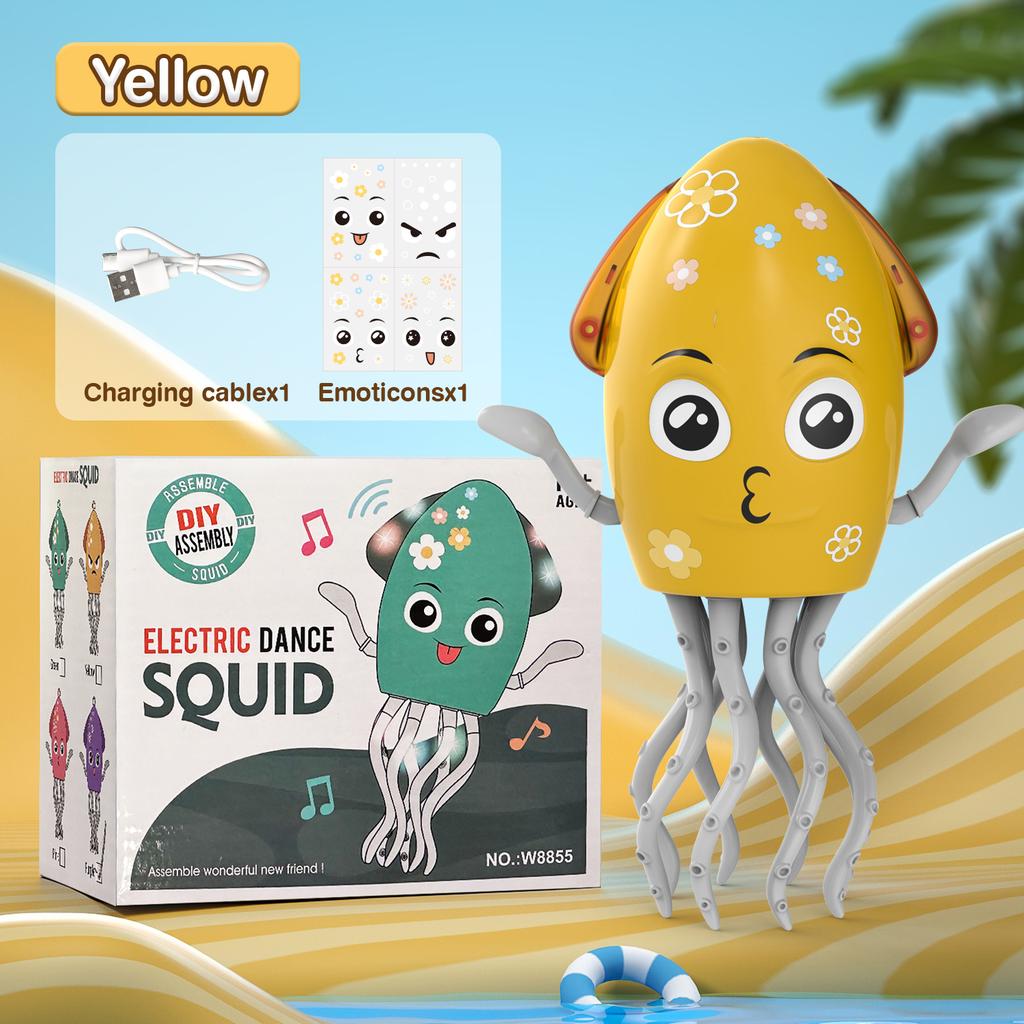 Electric Dancing Squid Octopus Dancer Novelty  Fidget Toys Luminous Music Baby Crawling  Toys Games For Kids Children Pets Cats