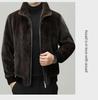 Men's Winter 2025 Sable Wool Jacket: Middle-aged Short Loose Lapel Coat