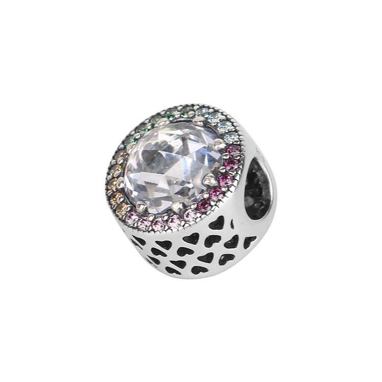 Pandora Bracelet Charm Dazzling Shiny Beads 925 Silver Pendant Women Bracelets Colorful 791725CZMX