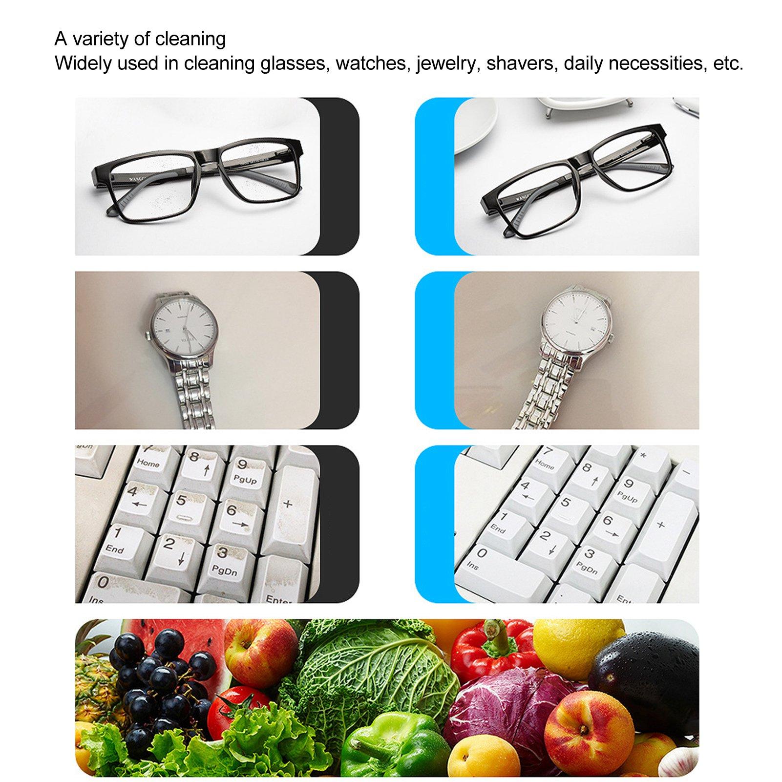 

Бытовой очиститель ювелирных изделий Портативный очиститель Бытовая мини-погружная чистящая машина для ювелирных изделий, фруктов, овощей, зубных протезов EU Plug AC220-240V