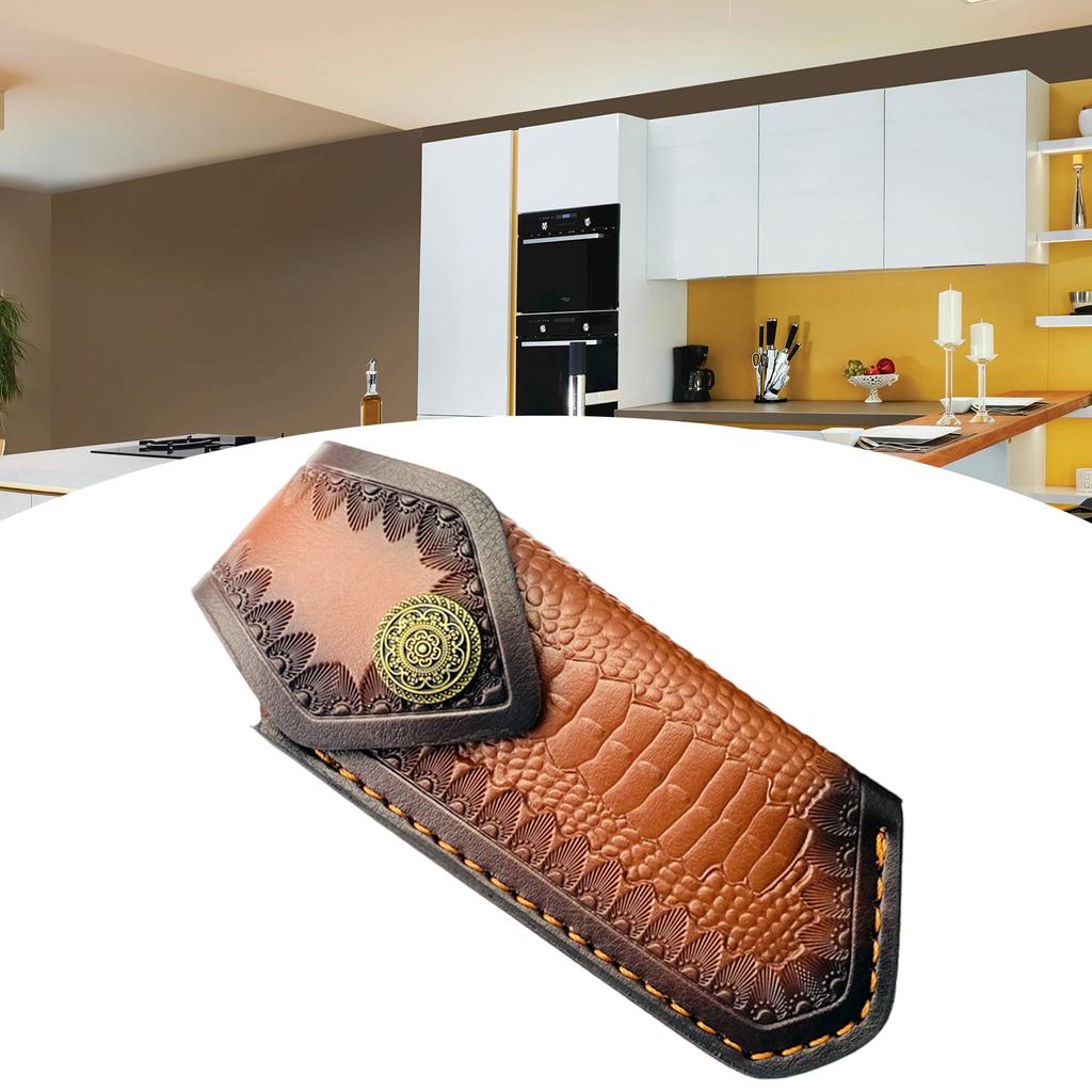 Convenient Leather Container Foldable Knife Holsters Storage Bag Practical Knives Leather Sheath Scabbards for Outdoor