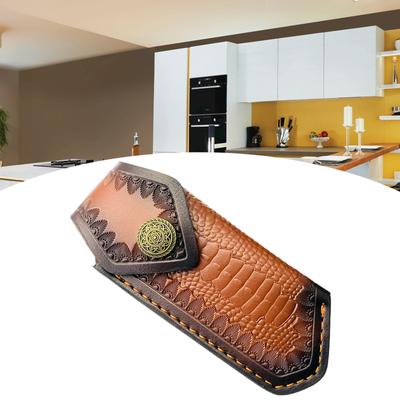 Multifunctional Leather Storage Bag Practical Foldable Knife Holsters Space Saving Knives Storage Sheath for Outdoor Use
