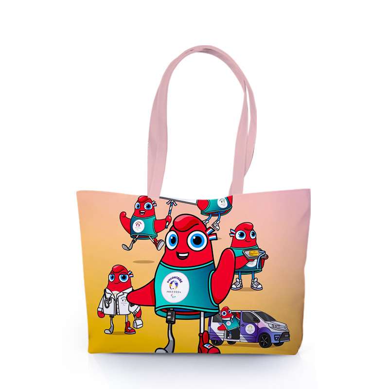 Paris 2024 Sports Competition Mascot Phryge Large Capacity Pu Material  Handbag