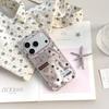 Korean Style Pink Brown Star iPhone 17 Pro Drop-Proof Protective Case, Compatible with iPhone 16PM/15/14/13.