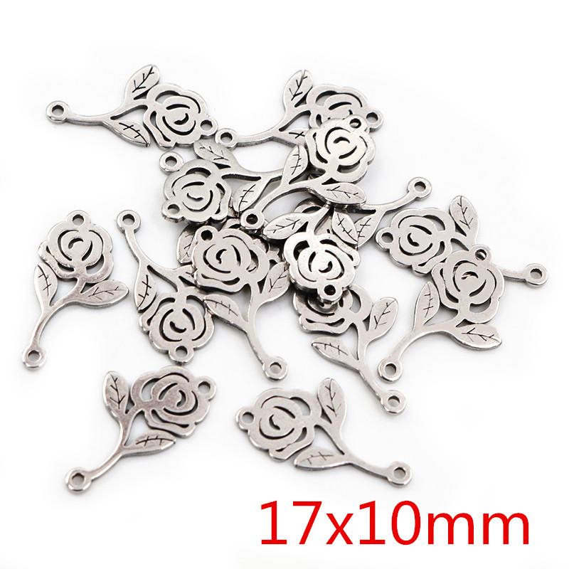 20pcs No Fade 316 Stainless Steel Double Loops Star Heart Cute Charms Pendant DIY Jewelry Findings for Necklace Bracelet