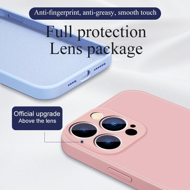 Luxury Liquid Silicone Solid Color Phone Case For iPhone 14 Pro Max 13 12 11 XS XR X Mini 7 8 Plus SE 6S Shockproof Soft Cover