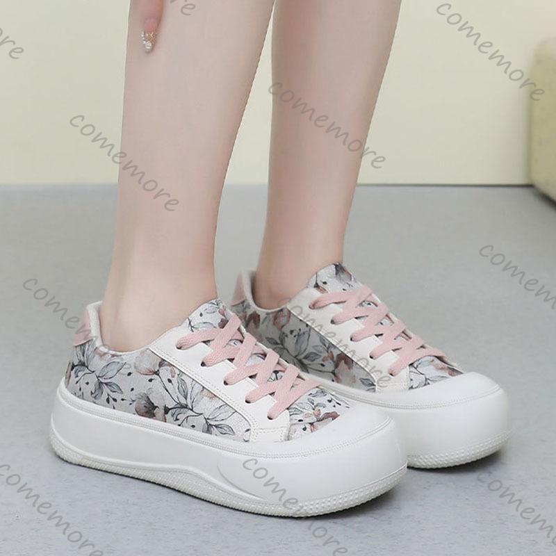 Fashion Comemore Women's Sneakers Shoes Spring Autumn Outdoor Lace Up Platform Flats Comfortable Fashion Height Increase Casual Shoes