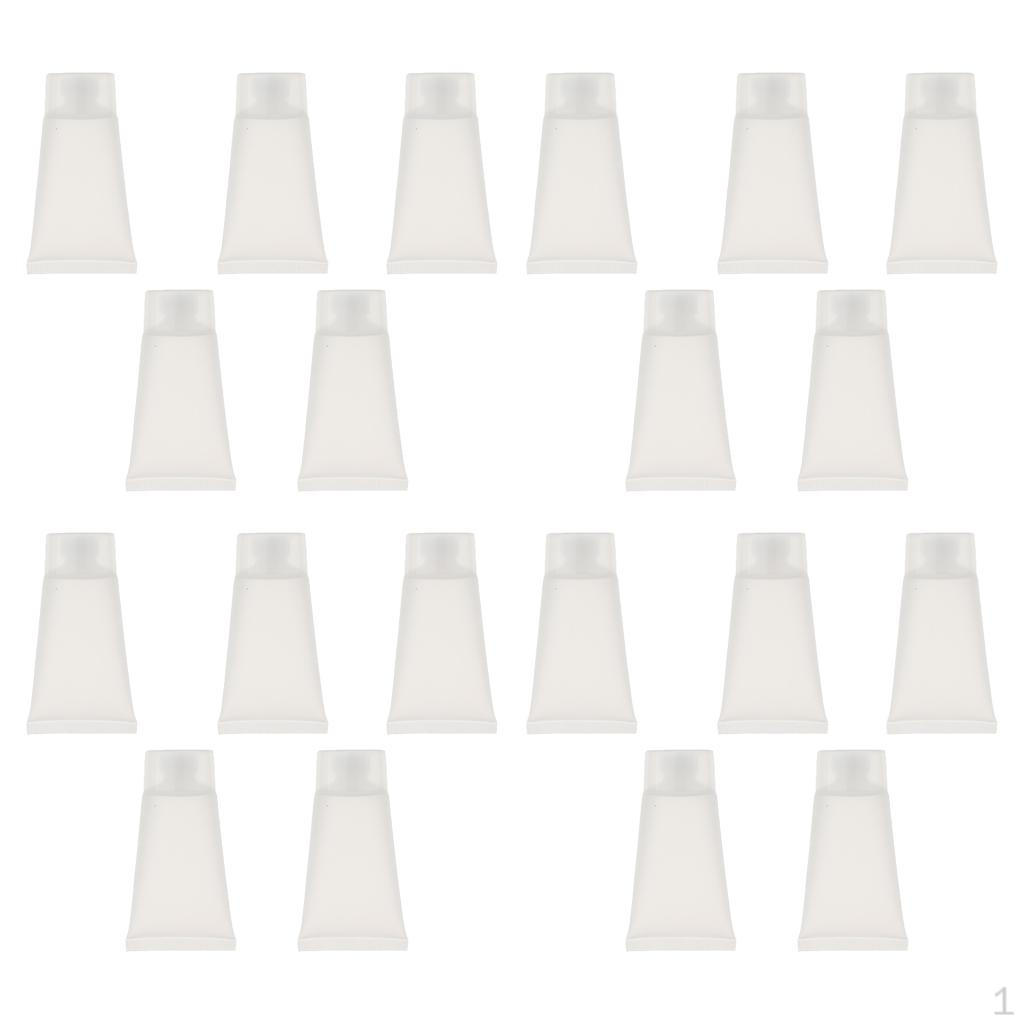 20 Pieces 30 Ml Plastic Bottles Storage Case Container with Lid Cap for , ,Shower Gel Etc