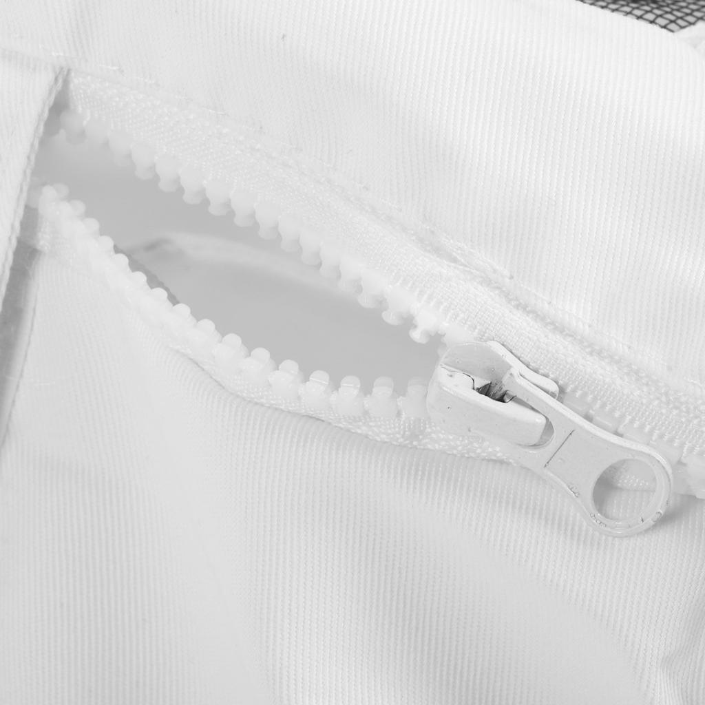 One Piece Beekeeping Suit with Veil Hood Children kids Beekeeping Protective Clothes(White M)