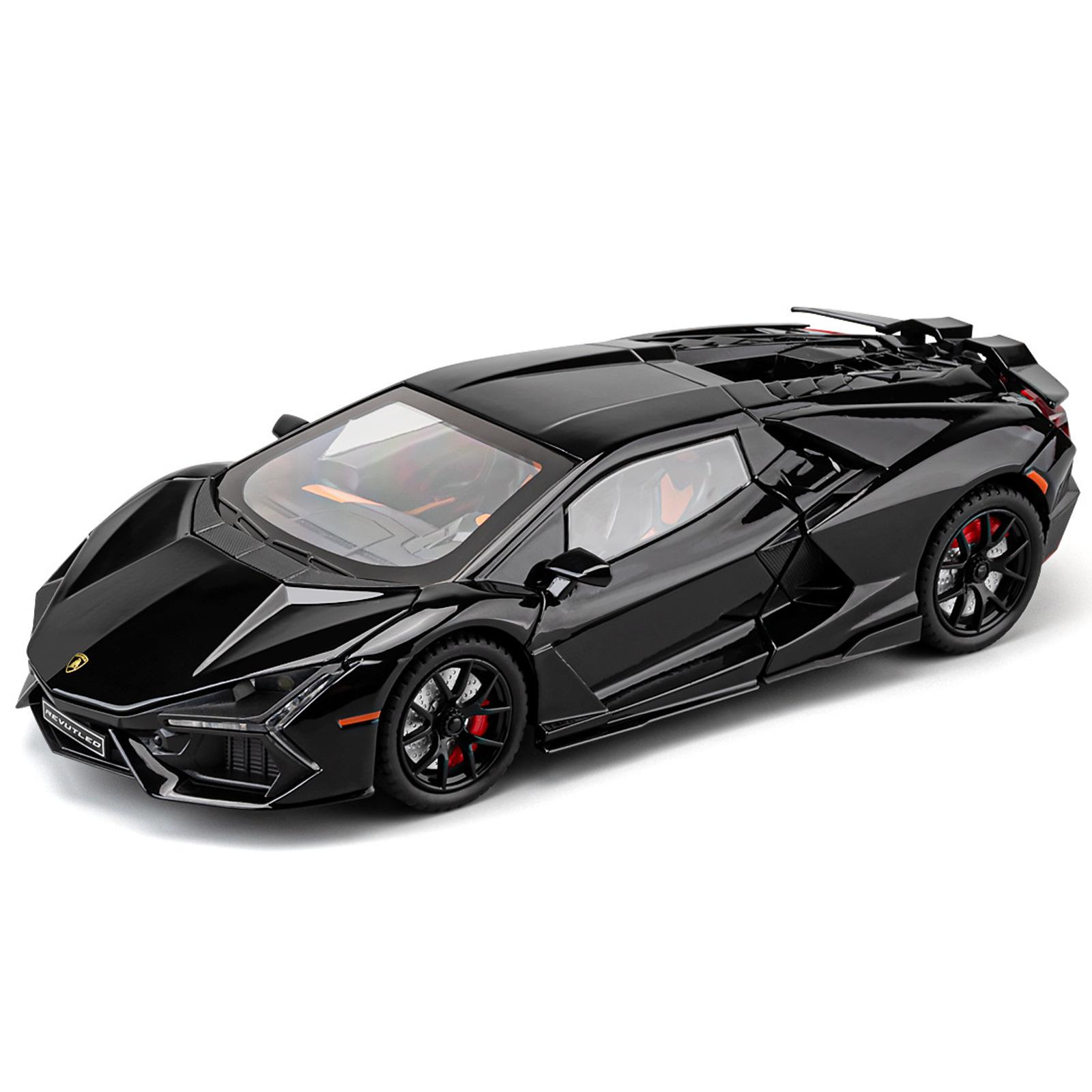 

Simualtion 1/24 Lamborghini Revuelto Super Car Model with Sound Light Children Boy Diecast Toy Vehicle Collection Miniature чёрный