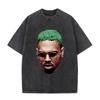 Rapper Chris Brown Breezy Bowl XX Tour 11:11 Camiseta Vintage Lavada Masculina Feminina Moda Hip Hop Algodão Camisetas Oversized