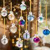 12 Pcs Mini Christmas Ball Ornaments 0.87 Inch, Iridescent Glass with Multi Colors, for Christmas Tree Wedding Decor