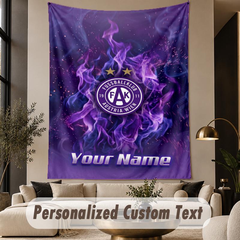 Custom Text Tapestry Austria Wien FC Print Wall Tapestry Indoor Living Room Wall Decor