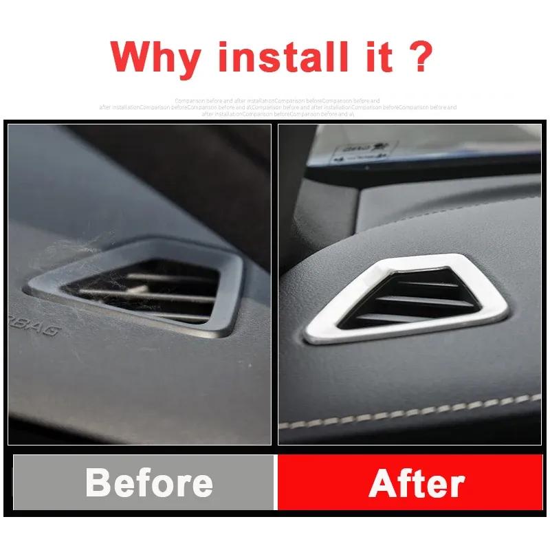 Stainless steel Car Dashboard Air Outlet Vent Frame Trim Cover Sticker For Volvo XC60 2018-   2024 2025 Accessories