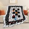 Cool Guitar Throw Blanket with Music Notes, Super Soft Cozy Plush Fuzzy Fleece Bedding Blanket Decor for Kids Girls Boys Adults