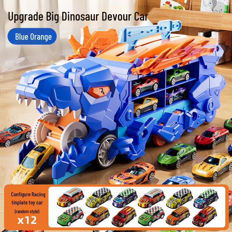 Dinosaur-Themed Folding Ejection Track Set: Children's Educational Alloy Car Toy