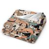 Retro Vintage Art Cute Dogs Blankets Super Soft Novelty Plush Throw Blanket ForCouch Bed Flannel Bedspread Bed Cover