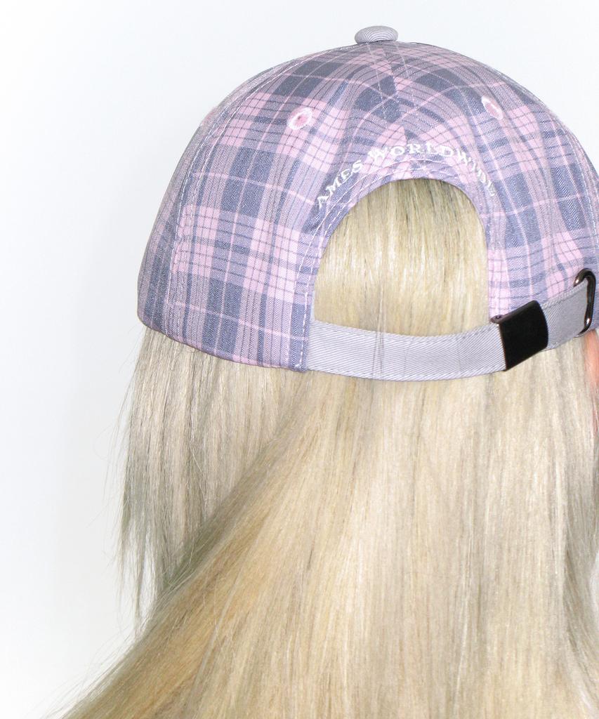 AMES-WORLDWIDE A Check Ball Cap Pink