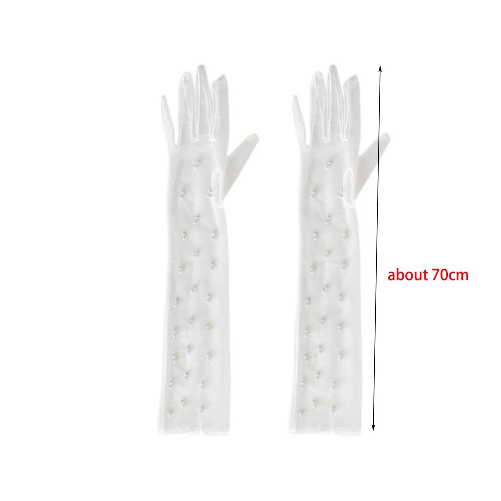 Long Banquet Gloves Mesh Evening Prom Decor New Wedding Bridal Gloves  Clothing Accessories