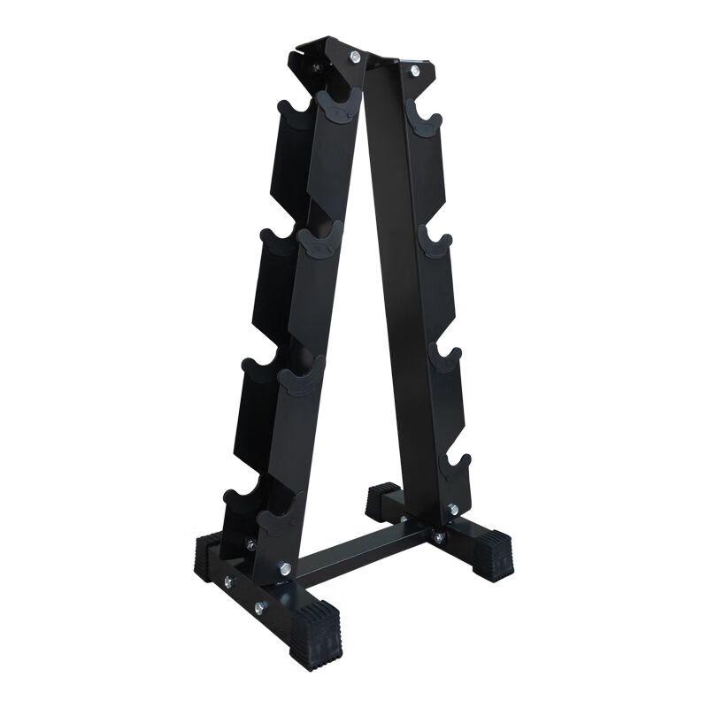 Rubber Coated Dumbbell Set with Rack