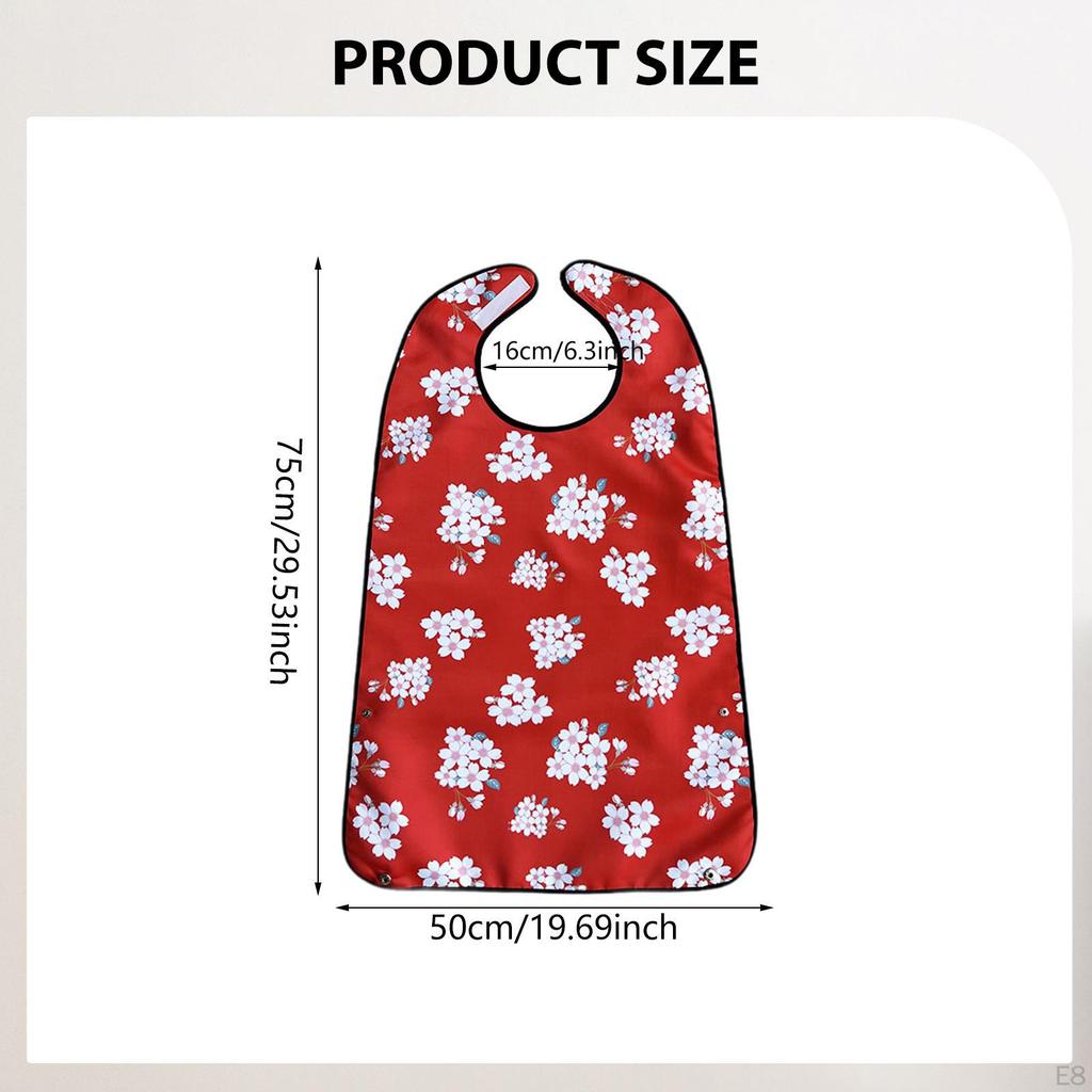 Adult Bib for Eating Clothing Protector Beautiful Protection Reusable Elderly Waterproof