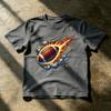 Flaming Football Ball Motion Fire Smoke EffectAthletic Gym T Shirt The United States Football Fan Sportswear Graphic Tee