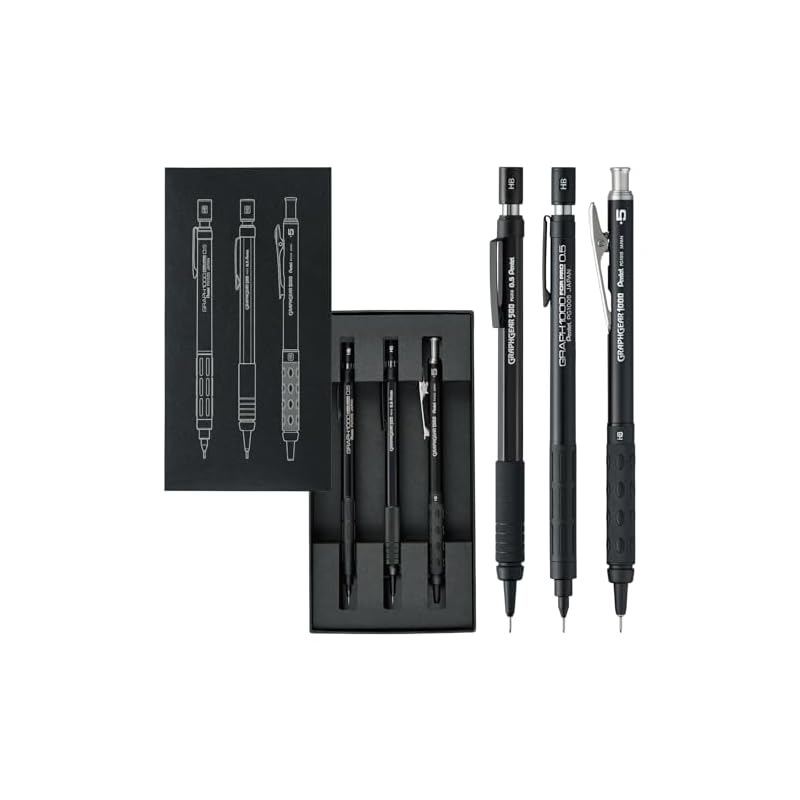 Pentel Mechanical Pencils for Drafting, Set of 3, 60th Anniversary Limited Edition, 0.5mm, PGANAST