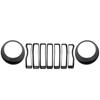 ABS Gloss Black Front Mesh Grille+Headlight Trim Cover  For Jeep Wrangler JL 2018  Accessories
