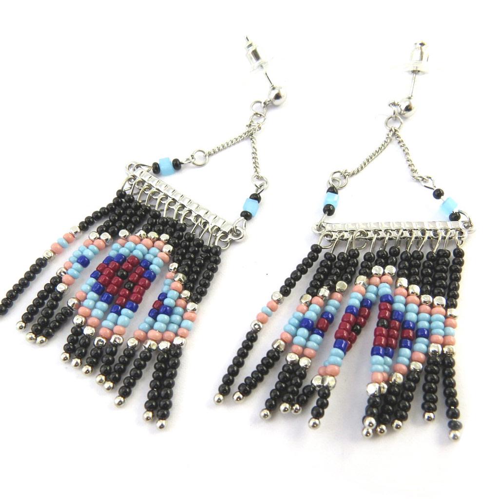 Les Trésors De Lily [M9347] - Boucles Créateur 'Altaï' noir bleu