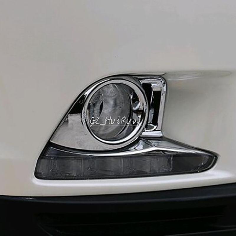 Chrome For Toyota Highlander 2015 2016 2017 Car Exterior Front Rear Fog Light Lamp Foglight Decor Frame Cover Accessories