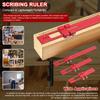 Aluminum Alloy Measuring Ruler 45 Degrees  Woodworking Scriber Utility Scribing Gauge with   and   Scales Multifunctional Layout Measuring