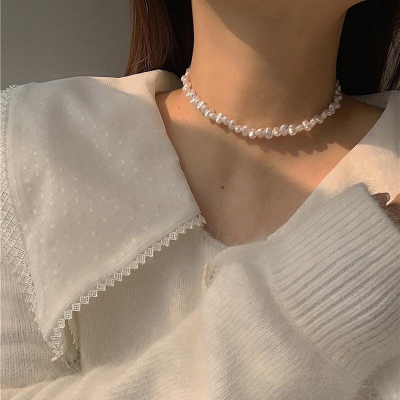 Baroque Pearl Necklace Niche Personality Simple Design Feeling Neck Chain Fresh and Creative New Item Decoration