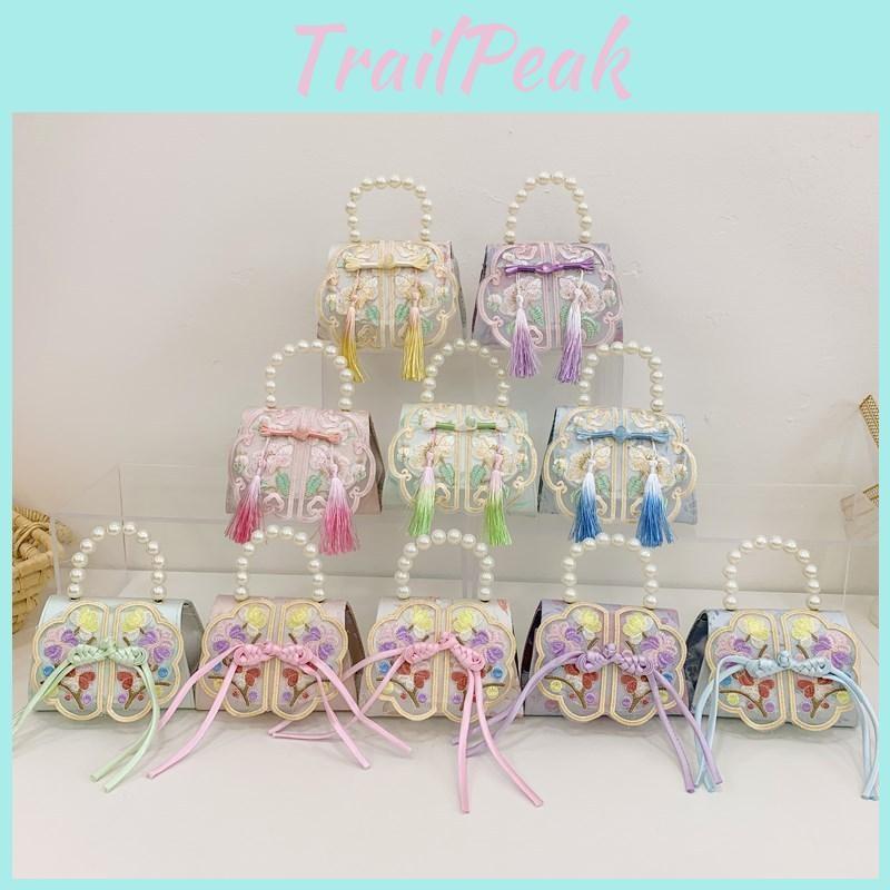 Double Pearl Knot Princess Crossbody Bag Cute Coin Purse Suitable Playing For