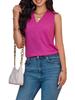 Womens V Neck Sleeveless Tank Top Loose Fit Dressy Casual Summer Blouse