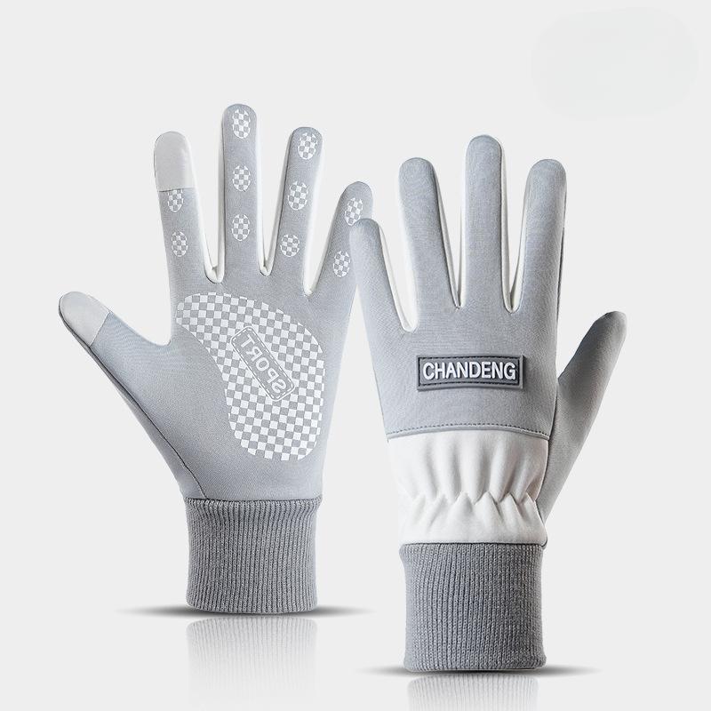 Autumn and Winter Fleece Touch Screen Full Finger Gloves for Women Are Fashionable  Warm  Cold Proof and Windproof Cycling Outdoor Sports Gloves