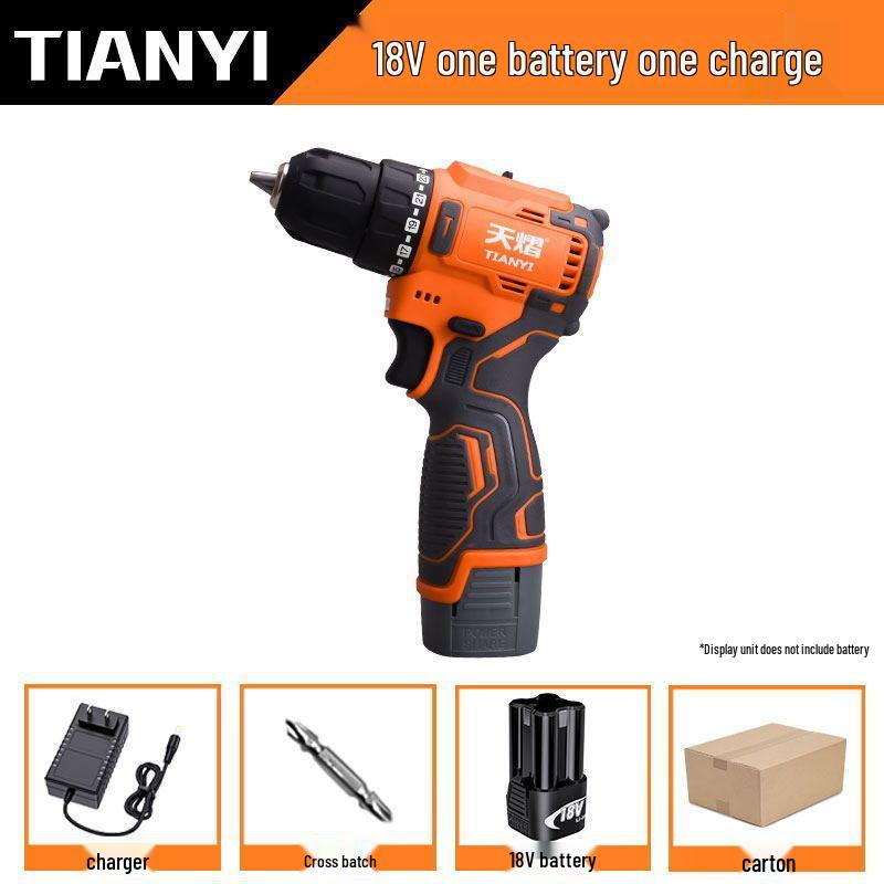 Compact Brushless High-Power Impact Drill with Rechargeable Lithium Battery for Household Use