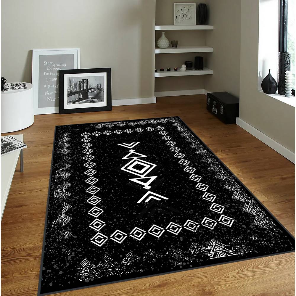 

Моющийся ковер с принтом Rovigo Home RVG0097-SD1045 50x80 чёрный