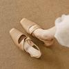 High Heeled Women's Sandals Square Toe Chunky Shoes 2025 Elegant Shallow Buckle Pumps Fashion Dress Summer Zapatillas Mujer