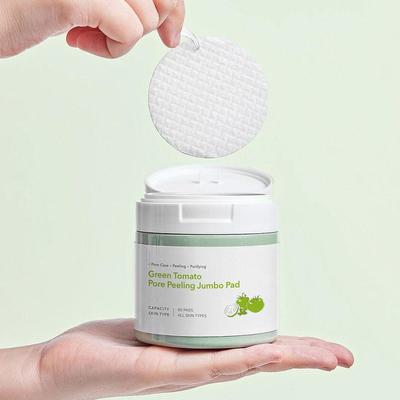 Grüne Tomaten Porenpeeling Jumbo Pad, Feuchtigkeitsspendend, Koreanische Kosmetik, KBeauty, Probe