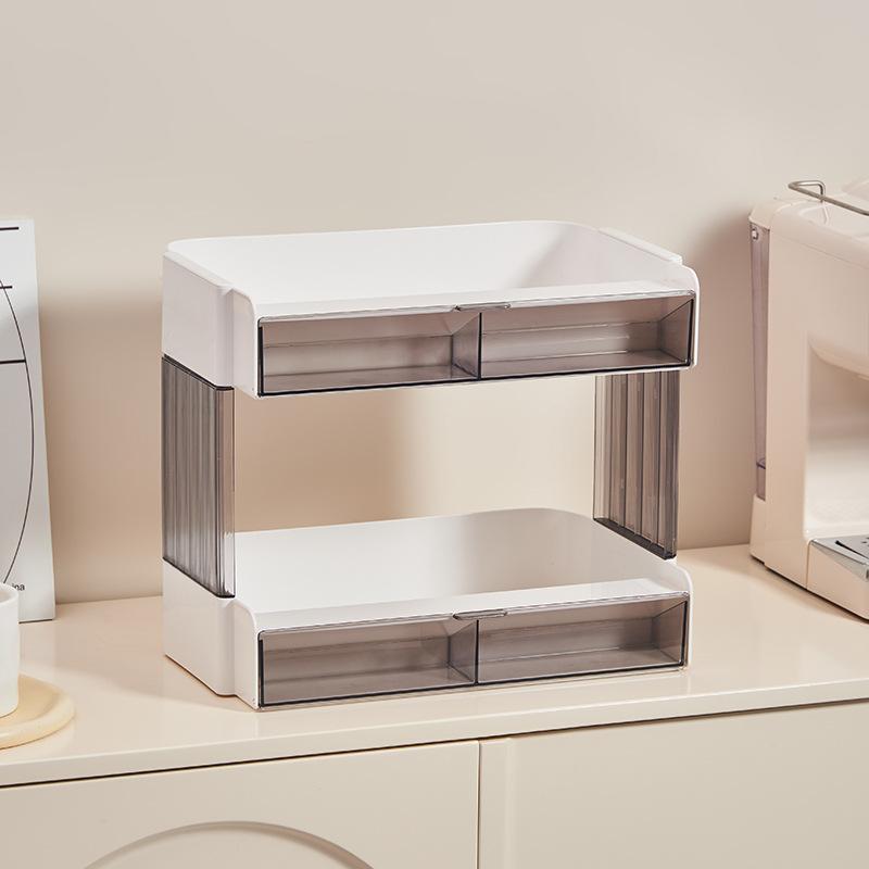 Coffee Storage Box Desktop Tea Set Office Pantr Tea Bar Cup Storage Shelf On The Table Multi Layer Rack Decorative Ornament