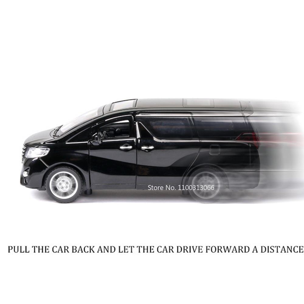 1:32 Scale Alloy Alphard Vellfire Toys Cars Models 6 Doors Opened MPV Toys Wheel Pull Back Vehicles for Boyfriend Festival Gifts