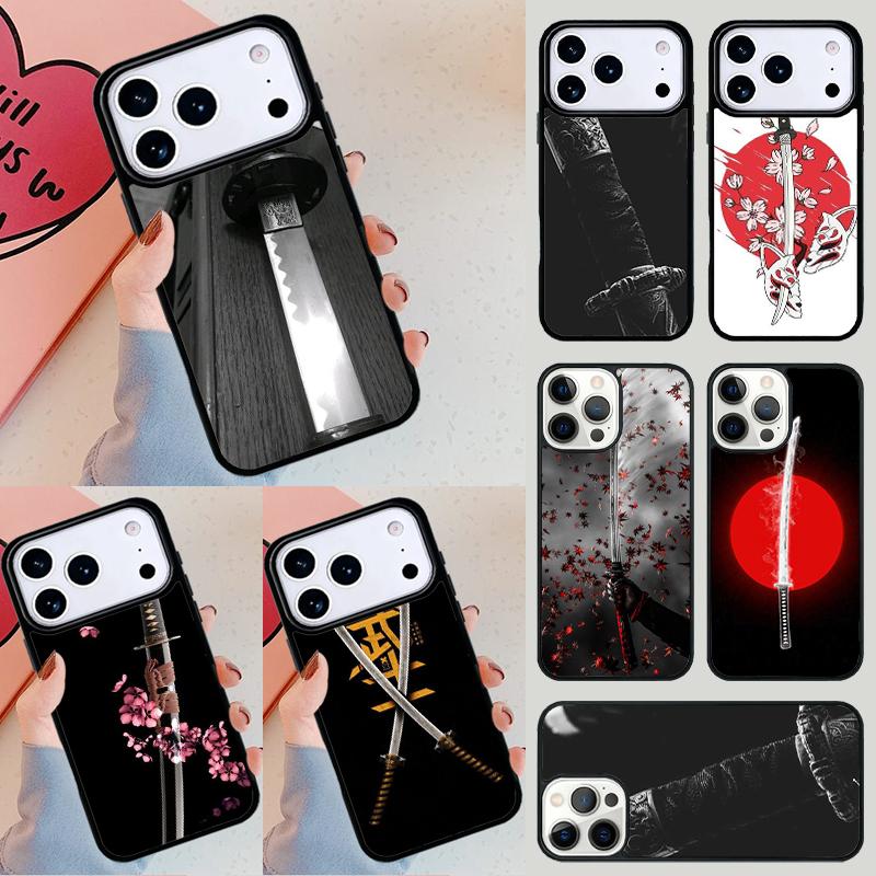 Japan Samurai Katana Phone Case For iPhone 17 Air 14 15 13 12 Max Cover For Apple 14 15 16 16e 11 Pro Max Plus