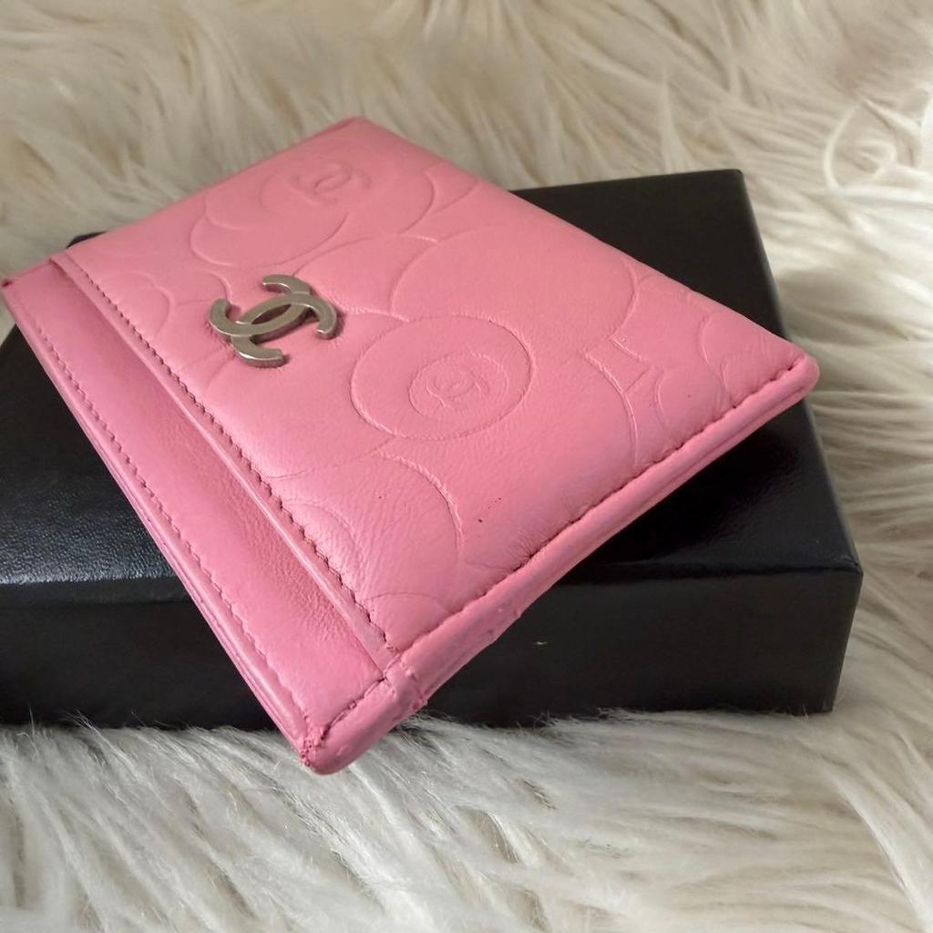 Used Chanel CHANEL Card Case Coco Mark Business Card Regular Camellia Pink