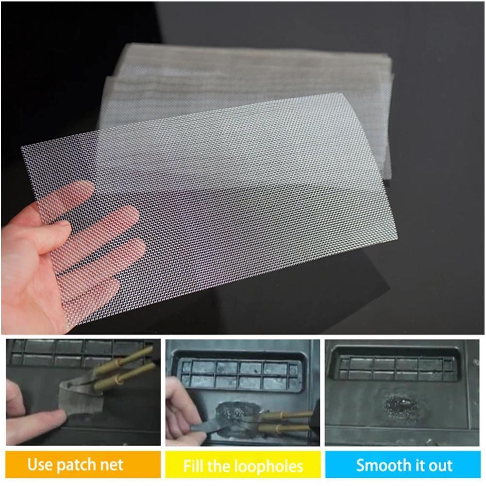 Car Bumper Steel Repair Net Plastic Crack Repair Hole Repairing Mesh Net For Bumper Body Hood Vents Vehicle Openings Q4Q3
