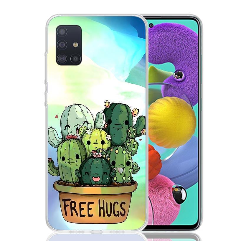 

Cartoon Plant Cactus Phone Case for Samsung Galaxy A52 A51 A50S A12 A22 A32 A72 A10S A30S A31 A71 Note 20 Ultra 10 Plus S10 Gala Samsung A52