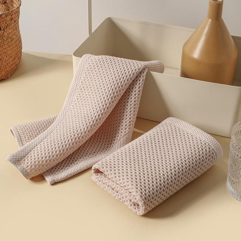 Cotton Honeycomb Absorbent Dishcloth - Non-Stick, Breathable Kitchen Towel for Washing Dishes