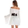 Nuova camicia medievale a maniche lunghe europea e americana da donna, top rinascimentale, camicia da pirata, gonna